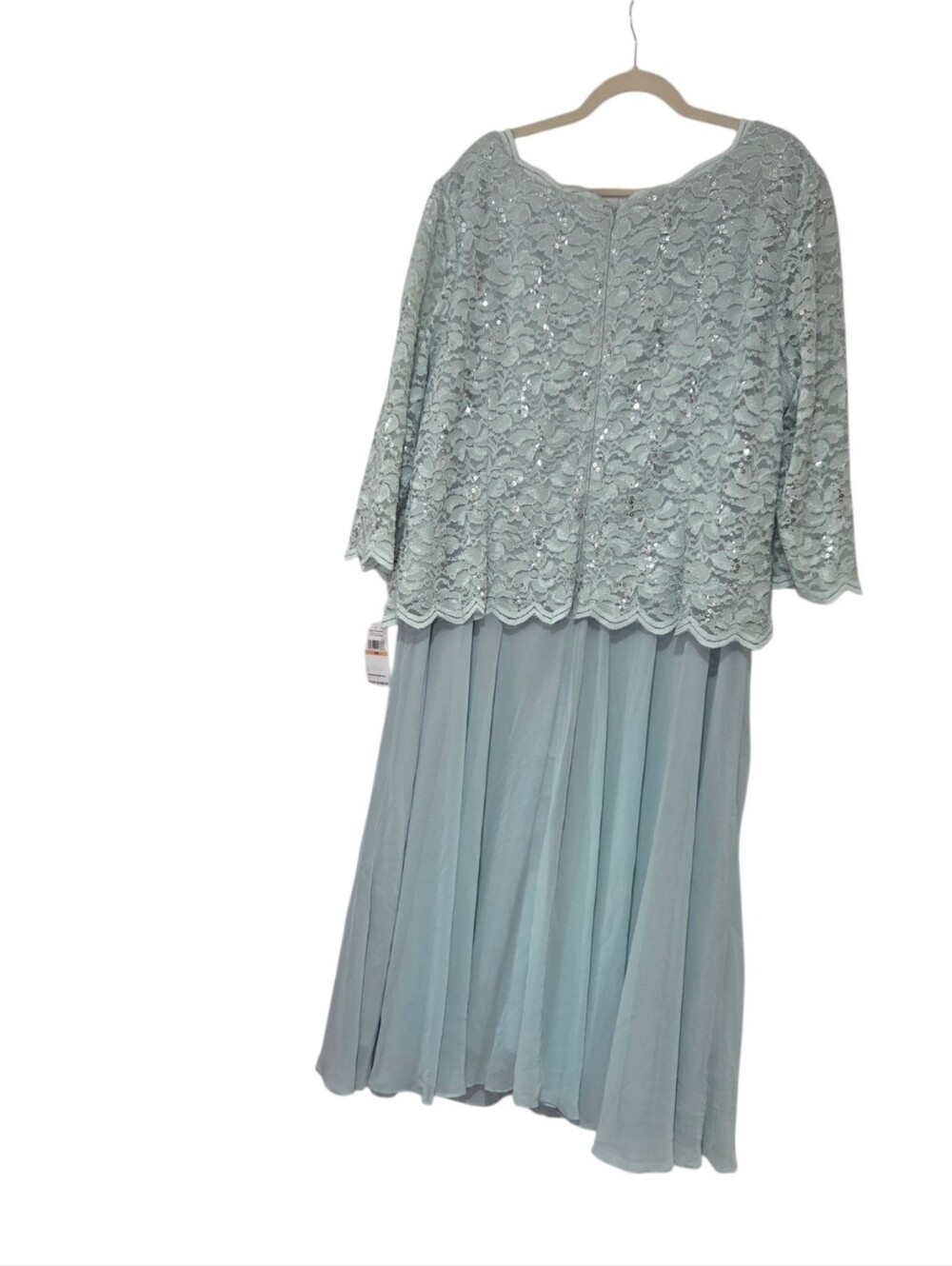 Alex Evenings Women’s Lace Tea Length A-Line Fresh Mint Dress Plus Size 24W NWT - Picture 3 of 7